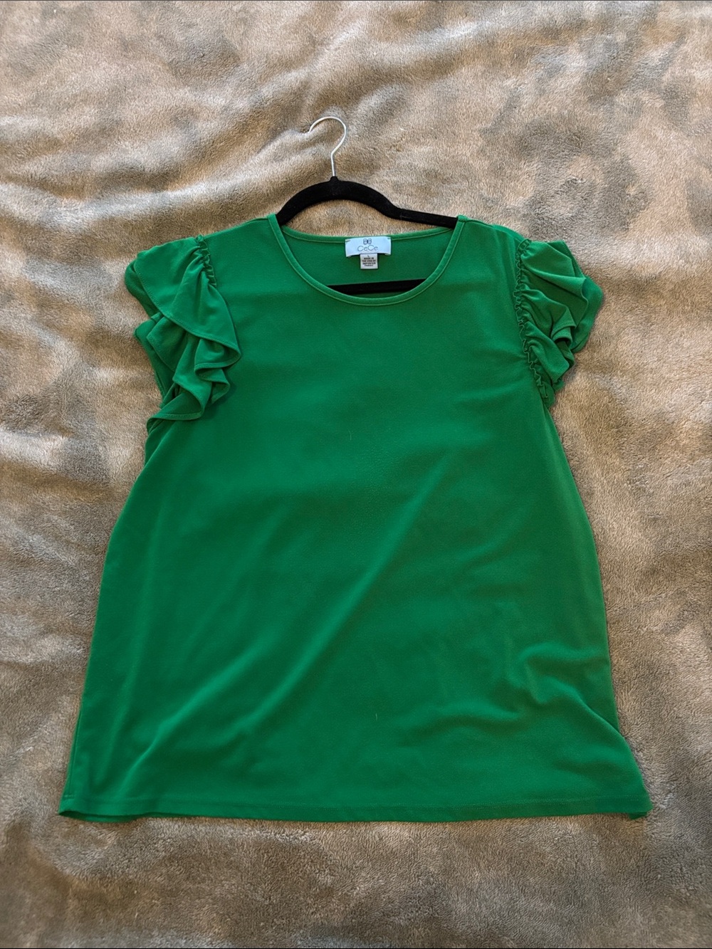 Cece Green ruffle top